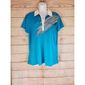 Callaway Women's Opti-Dri Blue Size XLarge Graphic PRINT Golf Polo Shirt